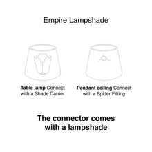 Load image into Gallery viewer, Illustration of lamp fittings: E27, B22, E14, and B15d for ceiling, floor or table lamps.
