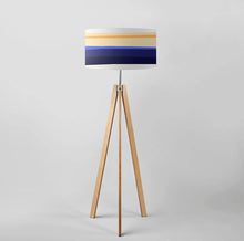 Load image into Gallery viewer, Bold blue drum lampshade, 45cm (18 inches) diameter, unique textile light cover
