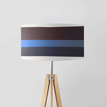 Load image into Gallery viewer, Navy drum lampshade, 45cm (18 inches) diameter, elegant fabric light shade