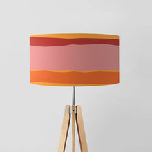 Load image into Gallery viewer, Vibrant pink drum lampshade with gold lining, 45cm (18 inches) diameter, stylish fabric light shade