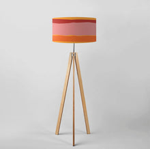 Load image into Gallery viewer, Elegant pink drum lampshade featuring gold lining, 45cm (18 inches) diameter, luxurious textile light cover