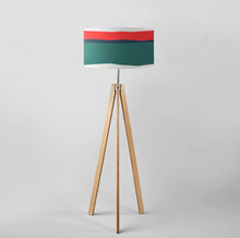 Load image into Gallery viewer, Stylish red drum lampshade, 45cm (18 inches) diameter, bespoke fabric lighting accent