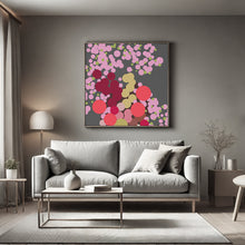 Load image into Gallery viewer, Modern Pink geometric bouquet art print, limited edition abstract floral design for interiors