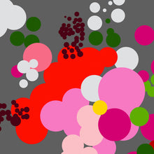 Load image into Gallery viewer, Vibrant red geometric abstract bouquet print, limited edition of 100