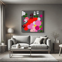 Load image into Gallery viewer, Bold red abstract floral bouquet in geometric style, limited edition art print of 100