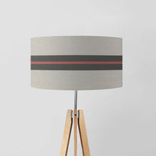Load image into Gallery viewer, Fine Belgian Linen and Stripes drum lampshade, 40cm and 45cm diameter, handmade natural fabric lighting decor