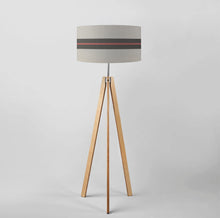 Load image into Gallery viewer, Elegant Fine Belgian Linen drum lampshade with stripes, large 40cm and 45cm, premium home lighting