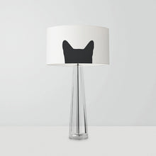 Load image into Gallery viewer, Cute Cat design fabric drum lampshade, 10 or 12 inch diameter lamp