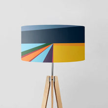 Load image into Gallery viewer, Field Channel drum lampshade, 40cm and 45cm diameter, handmade modern landscape-inspired lighting decor