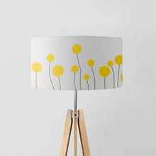 Load image into Gallery viewer, Yellow Flowers with Spikes drum lampshade 45cm, handmade floral design