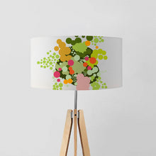Load image into Gallery viewer, Geometric abstract bouquet of flowers drum lampshade, 40cm and 45cm diameter, handmade modern lighting decor