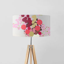 Load image into Gallery viewer, Pink abstract flowers drum lampshade, 40cm and 45cm diameter, handmade modern lighting decor