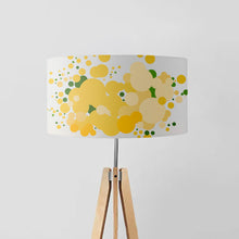 Load image into Gallery viewer, Geometric abstract bouquet of sunburst flowers drum lampshade, 40cm and 45cm diameter, handmade modern lighting decor