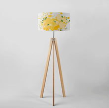 Load image into Gallery viewer, Hand-painted geometric sunburst floral drum lampshade, 16 and 18 inch, contemporary artistic light shade