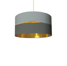 Load image into Gallery viewer, Artistic Goldmine drum lampshade, metallic finish, 16–18 inch statement light