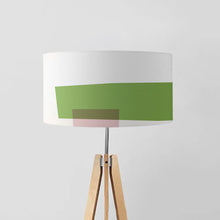 Load image into Gallery viewer, Green and rose striped drum lampshade, large 45cm modern design