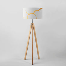 Load image into Gallery viewer, Modern Split fabric drum lampshade, 45cm diameter statement light