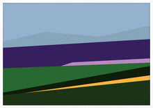 Load image into Gallery viewer, Looking Over' Art Print, limited edition of 100, displaying a colourful abstract landscape, ideal for modern home decor