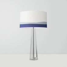 Load image into Gallery viewer, Night Ocean Drum Lampshade, 25cm (10") or 30cm (12") diameter, featuring a serene moonlit ocean scene with deep blues and starry reflections, perfect for home decor