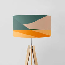 Load image into Gallery viewer, Limited edition Olive Field drum lampshade, 40cm/45cm, modern abstract landscape design for stylish lighting