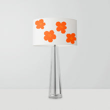 Load image into Gallery viewer, Orange Flowers drum lampshade 25cm, handmade decorative lighting