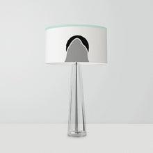 Load image into Gallery viewer, Penguin design fabric lampshade, handmade 25cm diameter lighting