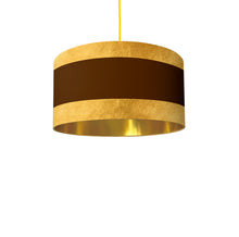 Load image into Gallery viewer, Handmade Pullman Gold Brown drum lampshade