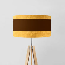 Load image into Gallery viewer, Pullman Gold Brown Stripes drum lampshade 45cm
