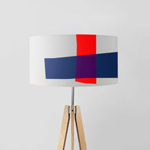 Load image into Gallery viewer, Navy and red striped drum lampshade 45cm modern lighting