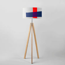 Load image into Gallery viewer, Contemporary navy red striped lampshade 45cm diameter