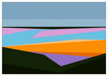 Load image into Gallery viewer, Abstract geometric River art print, limited edition of 100, modern wall art inspired by flowing river shapes