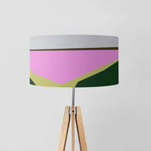Load image into Gallery viewer, Rose Field Drum Lampshade, 45cm (18") diameter, showcasing a vibrant rose garden with colourful blooms, perfect for home decor.