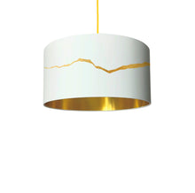 Load image into Gallery viewer, Designer Split drum lampshade, large 16 and 18 inch, stylish contemporary fabric lighting