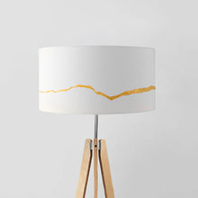 Load image into Gallery viewer, Contemporary Split drum lampshade, 16 and 18 inch, minimalist artistic light shade