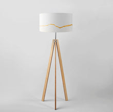 Load image into Gallery viewer, Split drum lampshade, 40cm and 45cm diameter, handmade modern lighting design for interiors
