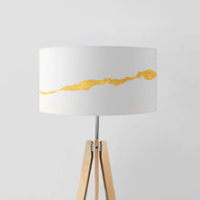 Load image into Gallery viewer, Handmade split drum lampshade, 40cm and 45cm diameter, modern fabric light shade for ceiling or lamp base