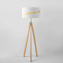 Load image into Gallery viewer, Split drum lampshade in two sizes 40cm (16 inch) and 45cm (18 inch), contemporary handmade lighting decor