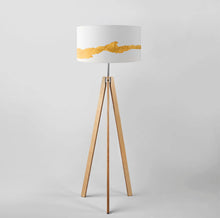 Load image into Gallery viewer, Hand-painted Split Wide drum lampshade, 16 and 18 inch, contemporary artistic light shade