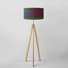 Load image into Gallery viewer, Minimalist geometric drum lampshade, Squares A artwork, 40cm 45cm diameter