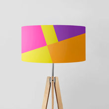 Load image into Gallery viewer, Squares C geometric drum lampshade, modern abstract design, 45cm diameter