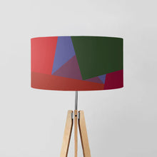 Load image into Gallery viewer, Squares D geometric drum lampshade, modern abstract design, 45cm diameter
