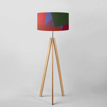 Load image into Gallery viewer, Minimalist geometric drum lampshade, Squares D artwork, 18-inch diameter