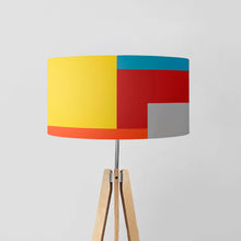 Load image into Gallery viewer, Squares E geometric drum lampshade, 40cm and 45cm diameter, handmade modern minimalist lighting decor
