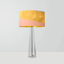 Load image into Gallery viewer, Limited edition Trinity drum lampshade, 25cm, modern design with luxurious gold lining for home interiors