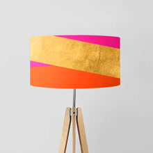 Load image into Gallery viewer, Trinity drum lampshade 45cm, gold pink orange modern lighting