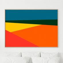 Load image into Gallery viewer, Geometric minimalism Tulip Fields art print, limited edition of 100, modern abstract floral wall decor