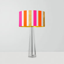 Load image into Gallery viewer, V Stripes drum lampshade, 25cm (10 inches) diameter, bold fabric light shade