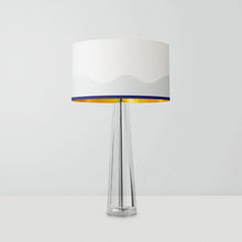 Load image into Gallery viewer, Grey Waves drum lampshade 25cm, handmade contemporary lighting