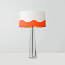 Load image into Gallery viewer, Decorative Orange Waves drum lampshade, 25cm diameter light shade