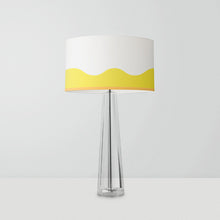 Load image into Gallery viewer, Yellow Waves drum lampshade 25cm, handmade modern lighting decor